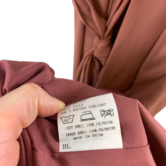 NWT Revelry Valerie Chiffon Faux Wrap Ruffle Maxi Gown Dress Cinnamon Rose 2 - Picture 7 of 10